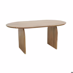 Table ovale en bois dacacia - AUBRY GASPARD - 200 x 100 cm - 8 places - Montage facile - Salle à manger