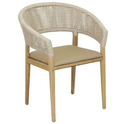 Aubry Gaspard - Fauteuil extérieur en teck et résine + coussin