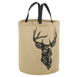 Sac rond en jute naturel plastifié Cerf