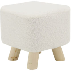 Tabouret carré enfant en coton bouclettes