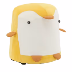 Pouf Pingouin en velours jaune