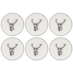 Aubry Gaspard - Vaisselle Cerf en porcelaine blanche et noire (lot de 6) Assiette Ø19
