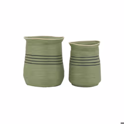 Cache-pots en jonc vert (lot de 2)