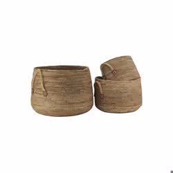 Série de 3 cache-pots ronds en bananier