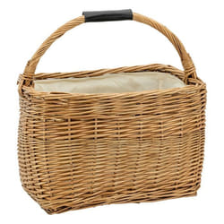 Panier rectangulaire en osier buff marron doublé coton