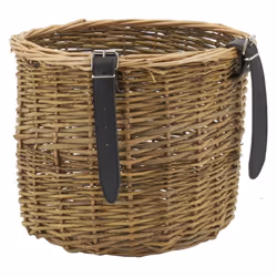 Aspect Matériau principal osier Dimensions Diamètre (en cm) 30,00 Hauteur (en cm) 24,00 Panier vélo rond en osier brut, sangl ...