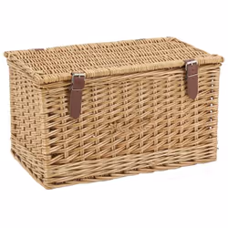 Description générale Coffre de rangement en osier de couleur brun naturel, idéal pour organiser vos espaces. Pratique et esth ...