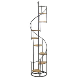 Tagère escalier en bois et métal