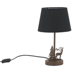 Aubry Gaspard - Lampe en métal Cerf avec abat-jour noir Cerf