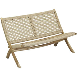 Banc pliant en teck et rotin synthétique beige baia Baia