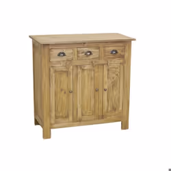 Meuble Bahut en bois dacajou naturel 3 portes et 3 tiroirs