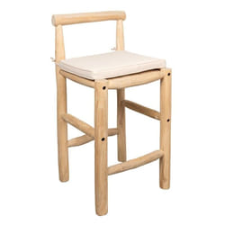Tabouret haut en branches de teck naturel