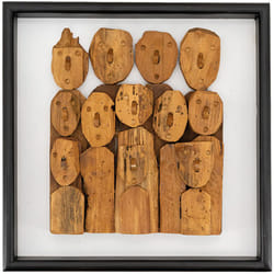 Aubry Gaspard - Décor mural en teck recyclé - Family 45 x 45