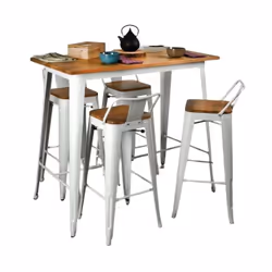 Aspect Matériau principal métal blanc antique Matériaux secondaires orme huile Dimensions de la table Hauteur (en cm) 105 Lon ...