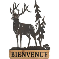 Décoration murale en métal Cerf Bienvenue