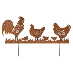 Aubry Gaspard - Décor de jardin Poules et Coq en métal vieilli