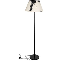 Lampadaire en métal et peau de vache