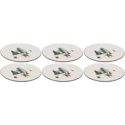 Aubry Gaspard - Vaisselle en porcelaine décor Cerf et Sapin, style fait main Assiette 27cm
