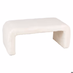 Banc blanc tissu bouclettes L 95 cm