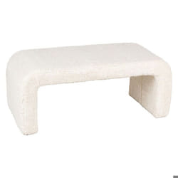 Banc blanc tissu bouclettes L 95 cm