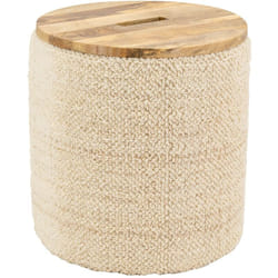 Aubry Gaspard - Pouf / coffre en laine et manguier