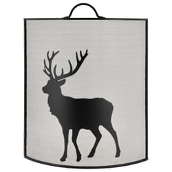 Aubry Gaspard - Pare-feu cheminée en métal noir avec décor Cerf – Élégance et sécurité