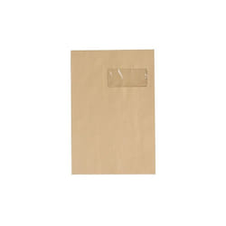 La Couronne - Pochette à soufflets kraft adour 90 gr 229 x 324 avec fenêtre 50 x 110 mm - Boîte de 50