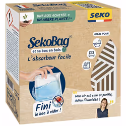 Une box en bois certifié FSC avec de belles finitions + 1 absorbeur sekobag. Design élaboré et structuré, la box se pose à pl ...