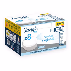 Absorbeur d'humidité Sodepac Jungle Mini Neutre 8x100g L'absorbeur d'humidité Jungle Mini Neutre 8x100g de Sodepac est la sol ...