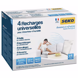 Seko - Pour absorbeur d'humidité - Recharges sachet 4x1kg neutre - sodepac