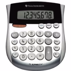 Texas Instruments TI-1795 SV, Bureau, Calculatrice basique, 8 chiffres, Affichage inclinable, Batterie/Solaire, Noir, Argent, ...