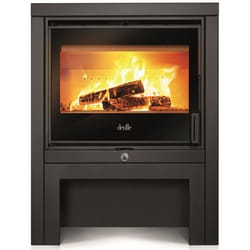 Deville C077BQ-06 cheminée Intérieure Cheminée autonome Briquettes de bois Noir