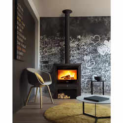 Deville C077BQ-06 cheminée Intérieure Cheminée autonome Briquettes de bois Noir