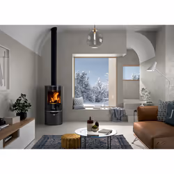 Deville C077BX-06 cheminée Intérieure Cheminée autonome Briquettes de bois Noir