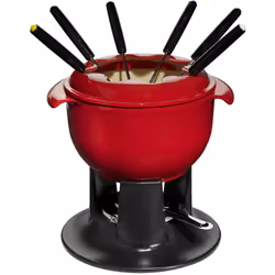 Découvrez le service à fondue tulipe rouge 21 cm en fonte de chez Le Chasseur, l'accessoire parfait pour des soirées convivia ...