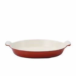 CHASSEUR 071085, Plat à gratin, Ovale, Métal, Ivoire, Rouge, France, 1 pièce(s)