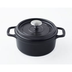 Invicta - cocotte ronde en fonte émaillée 26cm noir mat - puv402261