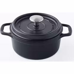 Invicta - cocotte ronde en fonte émaillée 32cm noir mat - puv402321