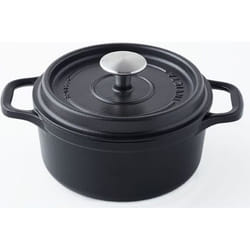 Invicta - cocotte ronde en fonte émaillée 32cm noir mat - puv402321