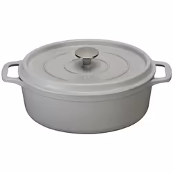 Invicta - cocotte ovale en fonte émaillée 33cm blanc - 403332