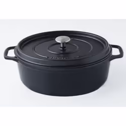 Daubière Invicta PUV403351 en fonte émaillée avec intérieur noir mat et extérieur 3 couches d'émail pour un entretien facile. ...