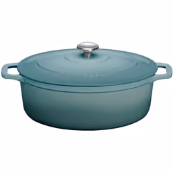 Cette cocotte en fonte émaillée de 33 cm bleu idéale pour griller, mijoter, gratiner ou simplement réchauffer. Elle diffuse u ...