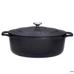 Chasseur Cocotte ovale en fonte émaillée 35cm noir - puc473501