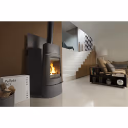 Invicta Aratos poêle Pose libre Pellet, Briquettes de bois Noir