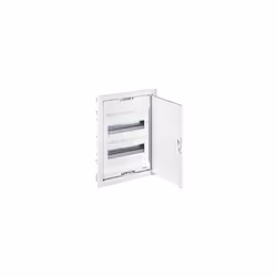 Description générale Coffret modulaire encastré avec porte en métal extra-plate, conçu pour les cloisons creuses ou maçonneri ...