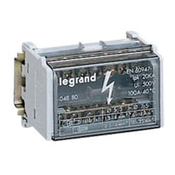 Legrand - Répartiteur modulaire monobloc bipolaire à bornes 100A - 7 connexions par barreau - 4 modules
