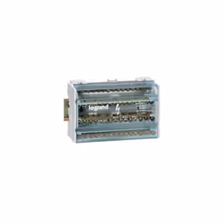 BTICINO 004886 Borniers Courant nominal 125 A 4 pôles 6 modules Connexions par barre : 7 pour conducteurs de 1,5 à 6 mm² / 2  ...