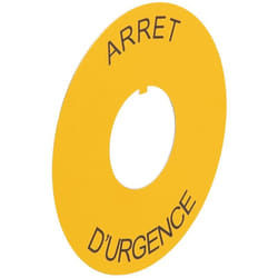 Legrand - Etiquette Osmoz pour arrêt d'urgence Ø60 avec marquage arret d'urgence jaune 024174