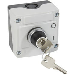 Legrand - Boîte à bouton équipée Osmoz avec bouton tournant à clé n°455 2 positions avec couvercle gris 024217