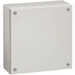 Boîtier industriel Atlantic métal carré IP66 IK10 200x200x120mm RAL7035 Legrand 035604